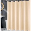 Home Mart Goods 71" x 71" - Beige Fabric Textured Glam luxury Shower Curtain With 12 Metal Hooks - 2 of 4