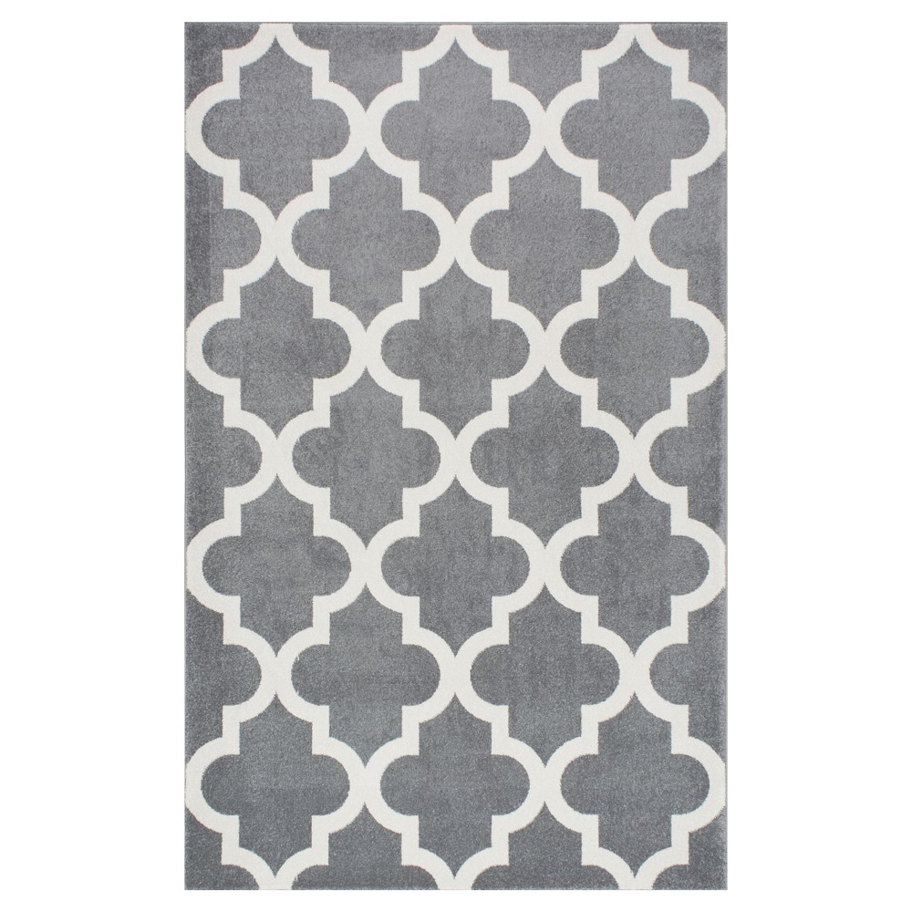 7'10inx11'2in Meeker Trellis Area Rug Gray- nuLOOM