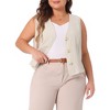Agnes Orinda Women's Plus Size V Neck Sleeveless Button Up Summer Business Casual Fashion Vests - 2 of 4