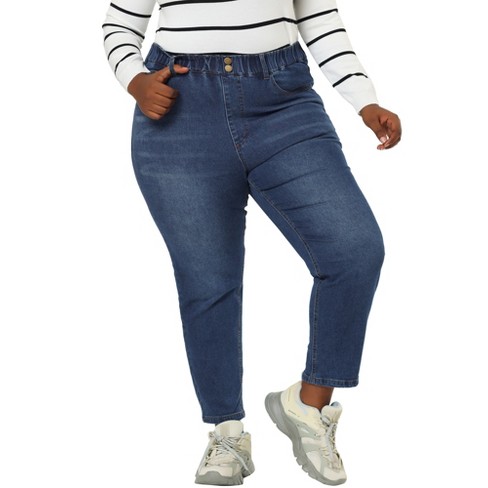 Agnes Orinda Women's Plus Size Stretch Mid Rise Washed Skinny Jeans :  : Clothing, Shoes & Accessories