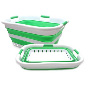 SAMMART 41L (10.8 gallon) Set of 2 Collapsible Plastic Laundry Basket with 3 Handles - 1 of 4