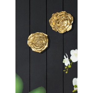 Gulches S/2 Gold Rose Hanging Wall Accents - 1 of 4