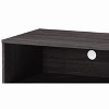 Dolonm Walnut TV Stand for TVs up to 60 in., Mid-Century Modern TV Console with 2 Shelves & Cabinet Storage, Solid Wood - 2 of 4