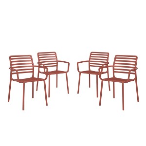 WestinTrends Playa Outdoor Stackable Polypropylene Plastic Resin Dining Armchairs (Set of 4) - 1 of 4
