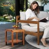 VINGLI 2-Tier Solid Wood Outdoor Side Table, Weather-Resistant Patio End Accent Table Wooden Coffee Table for Garden, Balcony, Porch - 2 of 4