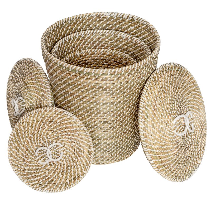 Honey-Can-Do Set of 3 Nesting Seagrass Snake Charmer&#39;s Baskets Natural, 4 of 7