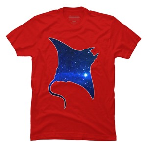 Men's Design By Humans Space Manta Ray By Shrenk T-Shirt - 1 of 4