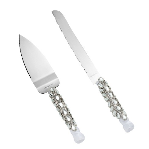 2 Set  Stainless Steel Knife and Server Party Favors With Handle