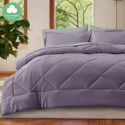 Bedsure Comforter Set – Bed in a Bag with Contrast Color Solid Design, Soft All-Season Bedding Set
