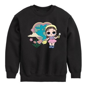 Boys' - LOL Surprise! - Grow Gurrl Heart Earth Graphic Long Sleeve Fleece Sweatshirt - 1 of 4