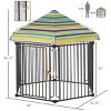 Outdoor Dog Playpen with Roof,Lockable Dog Exercise Pen for Yard,Portable Dog Kennel with Shade for Small Dogs and Pets - LAOTIES - 2 of 4