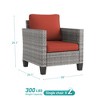 Sonkuki 2PCS Patio Single Sofas Outdoor Wicker Rattan Furniture Set w/ Soft Cushions for Garden Yard Porch - 2 of 4