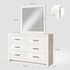 Hyleory Modern Bedroom Vanity Table with Mirror,6 big drawers - 4 of 4