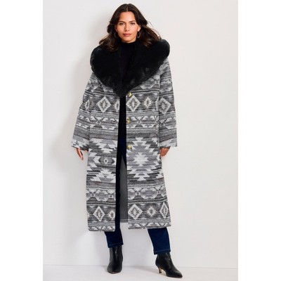 Avenue Faux Fur Trim Coat