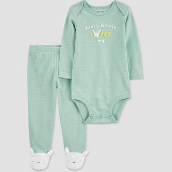 Carter's Just One You® Baby 2pc Every Bunny Loves Me Coordinate Set - Green