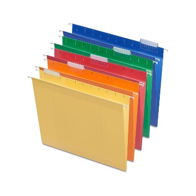 MyOfficeInnovations Hanging File Folders 5-Tab 2" Expansion Letter Sz Asst Colors 25/BX 884239