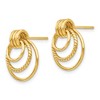 Black Bow Jewelry Polished and Twisted Triple Circle Post Earrings in 14k Yellow Gold - 2 of 4