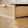 Rattan Bedroom Dresser, 6 Drawer Wood Dresser with Solid Wood Legs & Handles - 4 of 4