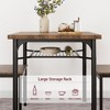 Dining Table Set for 2, Kitchen Table and Chairs for 2 with Wine Rack, Dining Room Table Set with 2 Wood and Metal Chairs - 3 of 4