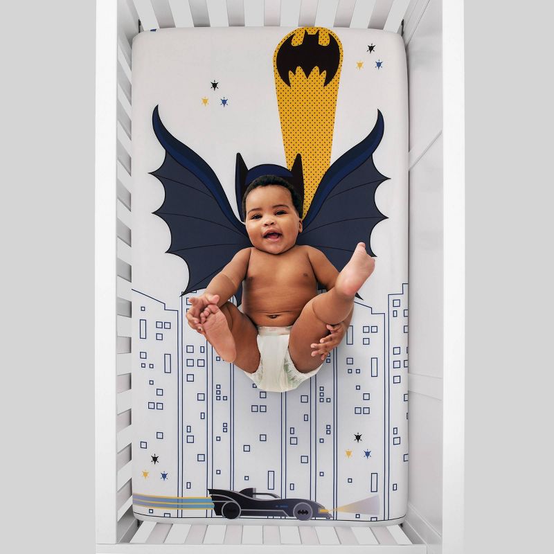 Warner Bros. Batman Photo Op Nursery Fitted Crib Sheet - White, 3 of 5