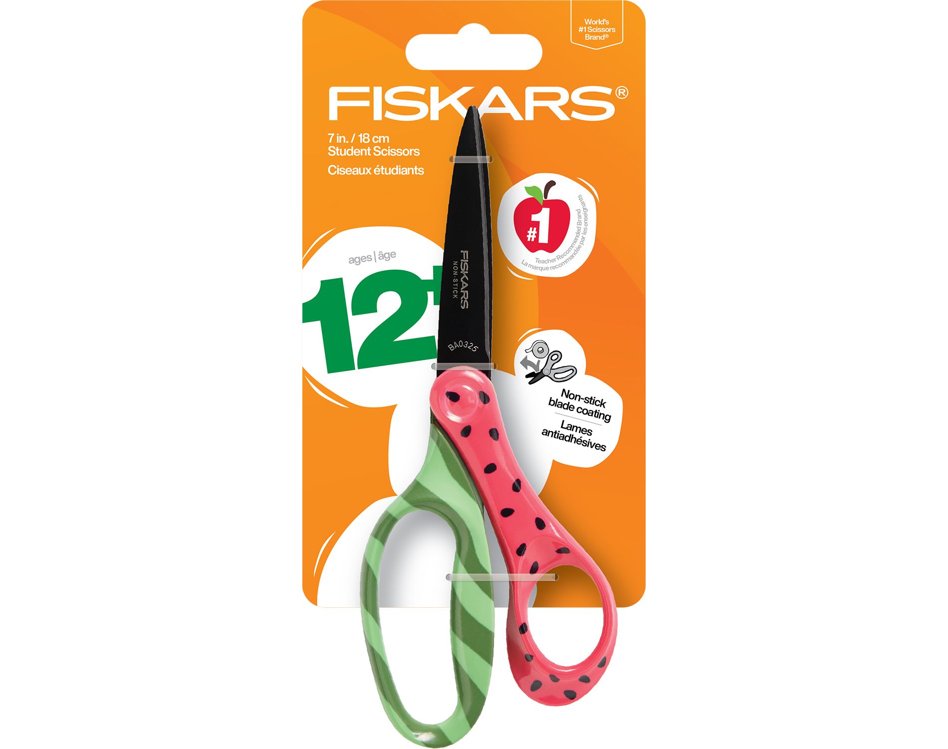 Fiskars 7" Non-Stick Watermelon Scissors Pink/Green