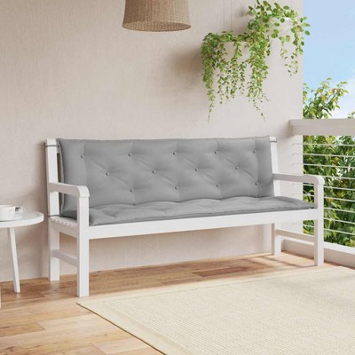 vidaXL Garden Bench Cushion Set of 2 Grey Oxford fabric (100% polyester)