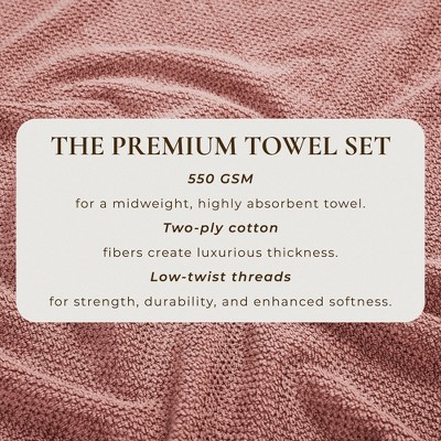 Desert Rose Cotton Textured Bath Towels Set of 4