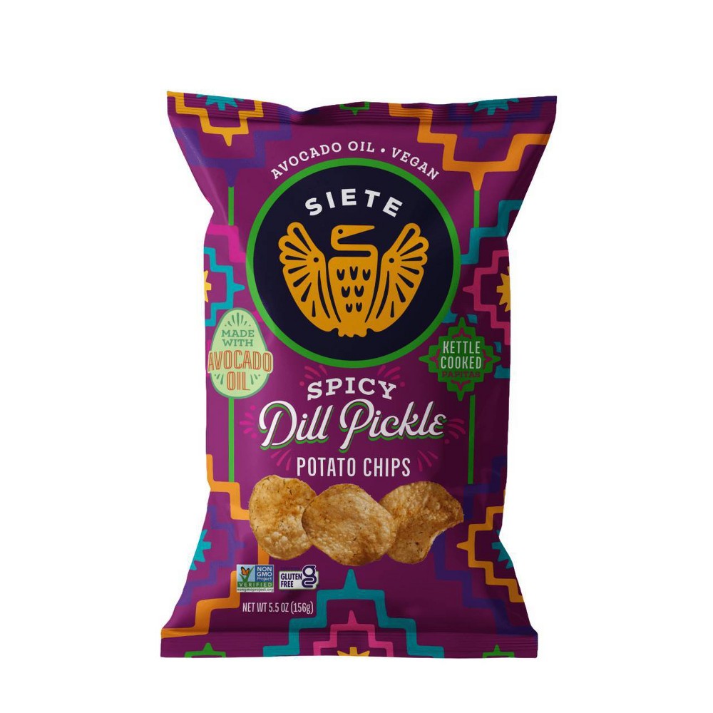 Siete Spicy Dill Pickle Kettle Cooked Potato Chips - 5.5oz