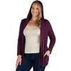 Plus Open Front Lightweight Hooded Cardigan - 24seven Comfort Apparel™ - 2 of 3
