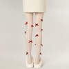 Anna-Kaci Women's Sheer Tights with Velvet Bow and Pearl Accent Details - Beige - 4 of 4