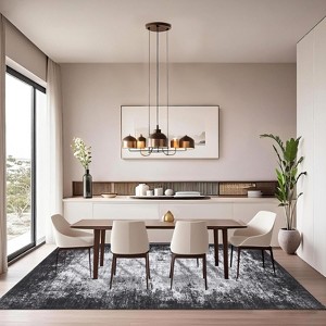 Large Rug Washable Rug with  Soft Non Shedding Floor Covering, Low Pile Thin Foldable Mat, Indoor Carpet for Open Spaces Office - 1 of 4