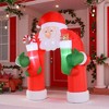 NAYSAYE Inflatable Holiday Decoration Giant Santa Claus Arch for Christmas Yard Display, Red and Green, 86.5"*35.5"*130" - 2 of 4