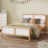 ALEXOUN Modern Style Solid Wood Platform Bed with Headboard and Slats Support for Kids,Teens,Adults,No Need Box Spring,Walnut and White - 4 of 4