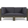 VisioGear LoveSeat Set, 2-Piece Love Seat Set, Two Sectiona with Single Arm for Patio, Lawn, Dark Gray, 60.5"*30.25"*26.5" - 2 of 4
