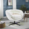 CAVINAS Chenille Upholstered Accent Chair with Metal Base Frame,Modern Swivel Chair with Removable Cushion for Bedroom,Reading Room - 4 of 4