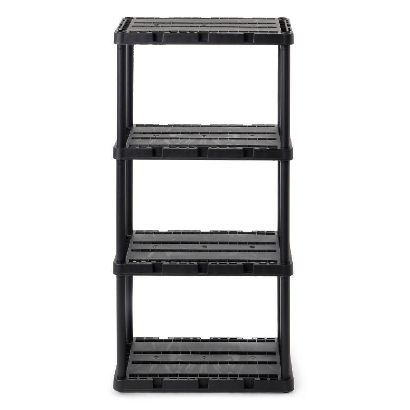 Gracious Living 4 Shelf Knect-A-Shelf Solid Light Duty Storage Unit 24 x 12 x 48" Organizer System for Home, Garage, Basement, and Laundry, Black, 3 of 7