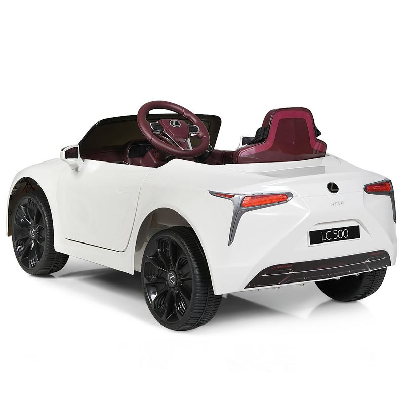 Costway 12V Kids Ride on Car Lexus LC500 Licensed Remote Control Electric Vehicle White, 4 of 11