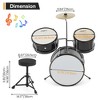3 Piece Kids Drum Set, Kids Drum Kit for Beginner with Cymbal, Tom, Bass Drum, Drumsticks and Bass Pedal - 2 of 4