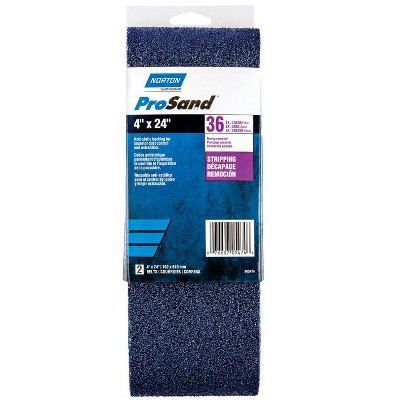 Norton ProSand 24 in. L X 4 in. W Zirconia Alumina Cloth Protable Sanding Belt 36 Grit Extra Coarse