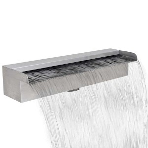 Aghana Digitals 17.7" Rectangular Stainless Steel SS304 Pool Fountain, Polished Silver Outdoor - 1 of 4