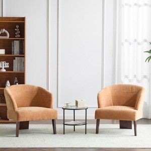 Christopher Knight Home Carla Mid-Century Modern Upholstered Accent Chair with Curved Back (Set of 2） - 1 of 4