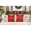 Set of 4 Farmhouse Christmas Pillow Covers 18x18 Set of 4 Winter Holiday Decorations, Red Beige - 4 of 4