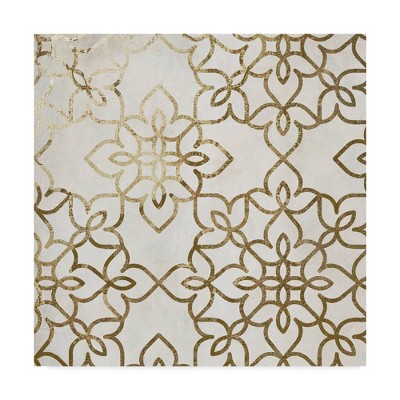 24" x 24" Salima Gold White by Color Bakery - Trademark Fine Art