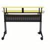 Okak 47IN Computer Desk with Wheels, Standing Desk with Cup Holder and Storage Shelves, Office Desk for Living Room, Classroom, Office - 4 of 4