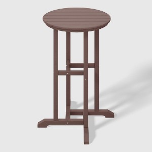 WestinTrends Malibu 37" All Weather HDPE Outdoor Patio Counter Height Bistro Table - Round - 1 of 4