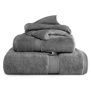 Egyptian Cotton Ultra Plush Quick Dry Towel and Washcloth Set by Blue Nile Mills - 1 of 4