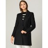 INSPIRE CHIC Women's Regular Fit Notched Lapel Long Sleeve Buttoned Classic Coat - 3 of 4
