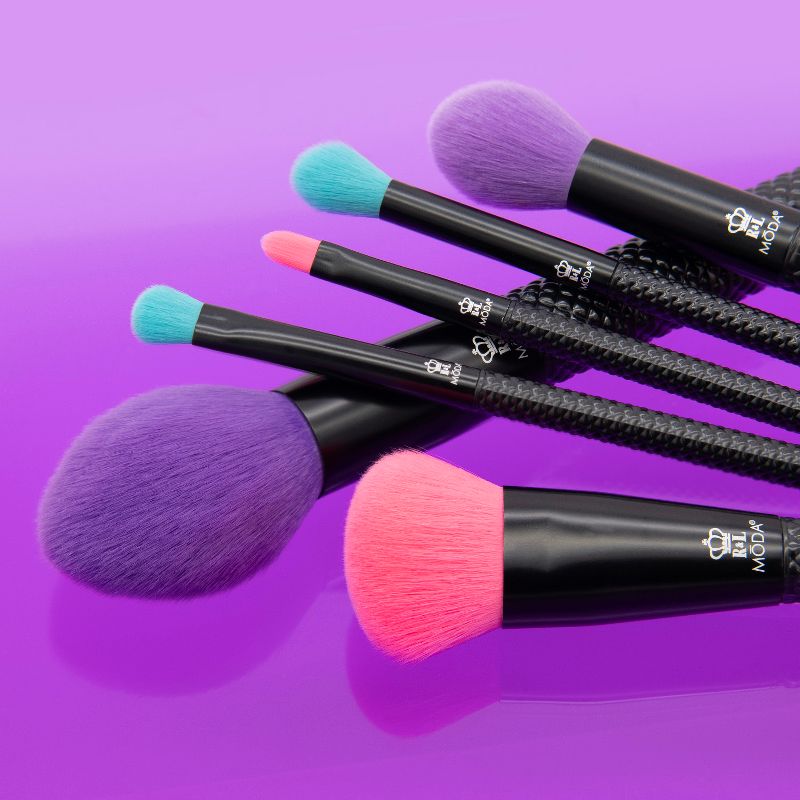 MODA Brush Neon Nights 6pc Full Face Makeup Brush Set., 2 of 9