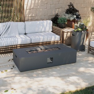 42/56 inch Outdoor Magnesium Oxide Fire Pit Table Propane for Outside Patio with Tank Cover - 1 of 4