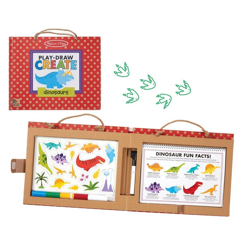 Melissa &#38; Doug Natural Play: Play, Draw, Create Reusable Drawing &#38; Magnet Kit - Dinosaurs (41 Magnets, 5 Dry-Erase Markers), 1 of 14